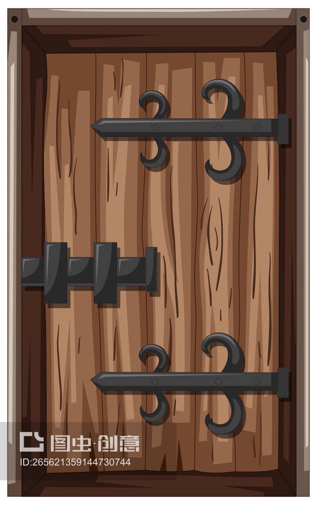 中世纪风格的木门Wooden door in medieval style